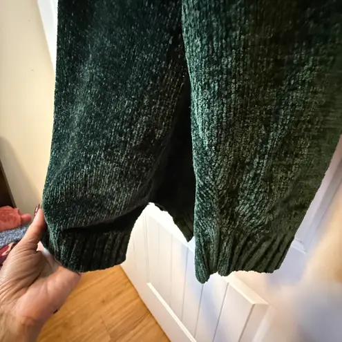 Karen Scott Sweater 3X Green V Neck Plush Velvet Long Sleeve Blouse Pullover #