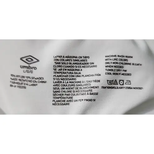 Umbro Sports Bra Womens Size Medium White Navy Blue Trim Elastic Band Athletic