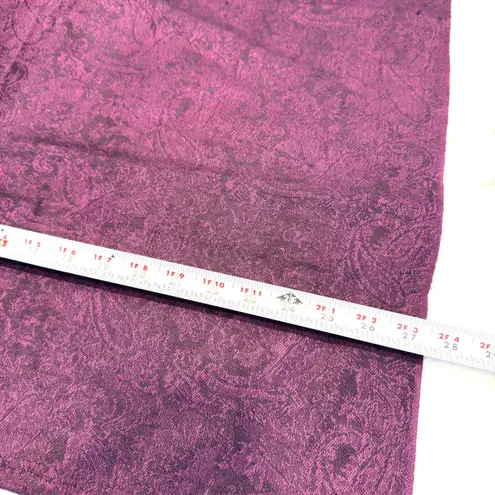 Pashmina Luxury Silk Scarf Plum Paisley Pattern Fringe Shawl Wrap