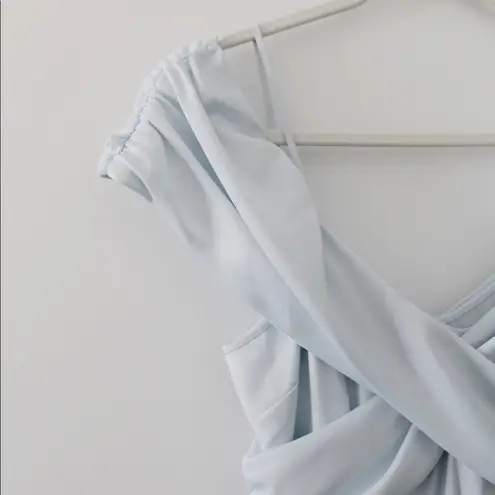 LPA / Revolve Shirred Cross Front Gown in Powder Blue