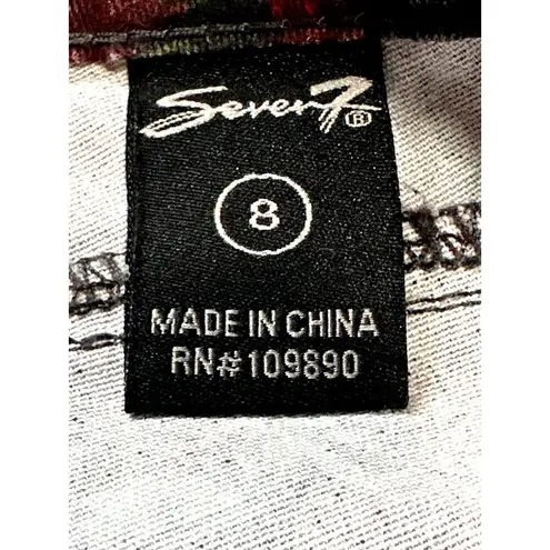 Seven7 Skinny Stretch Bold Floral Print Mid High Rise Jean Y2K Vintage Aesthetic