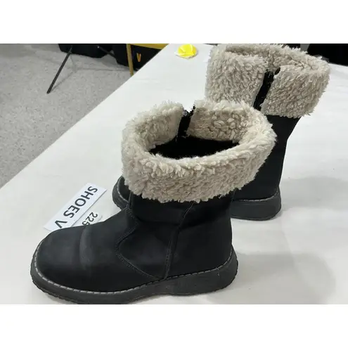 Womans Melania Italian Mid Calf Gray Winter Boots Sherpa 35 (5)
