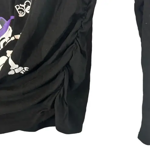 For G & PL Black Maternity Baby Skeleton & Witch Halloween Blouse Women Sz S