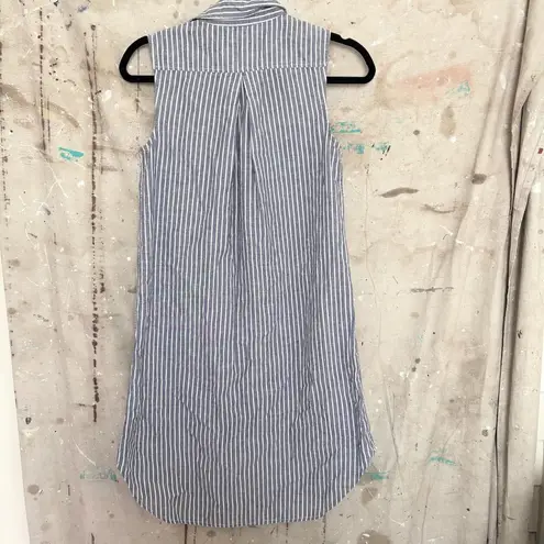 Tradlands Soleil Shirt Dress in Chambray Stripe Blue Size XS