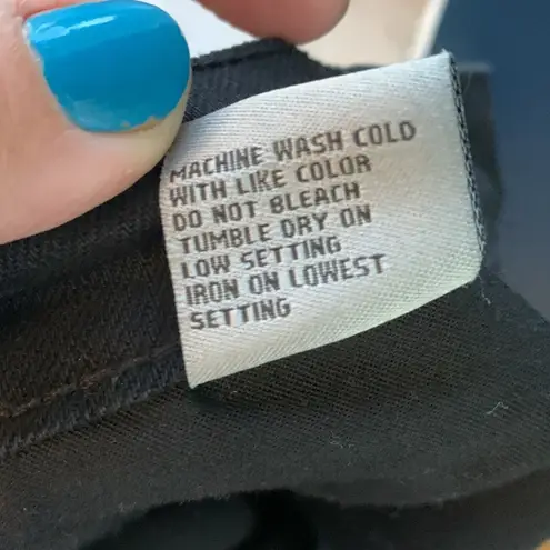 Tractr Black Premium Denim High Rise Wide Leg Button