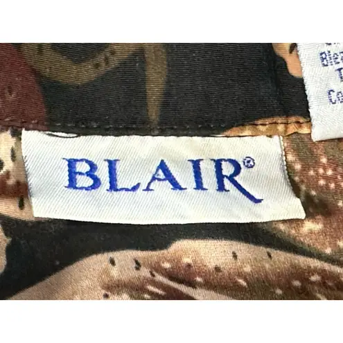 Blair Vintage 90's Earth Tone Abstract Leaf Print Windbreaker Jacket Size L