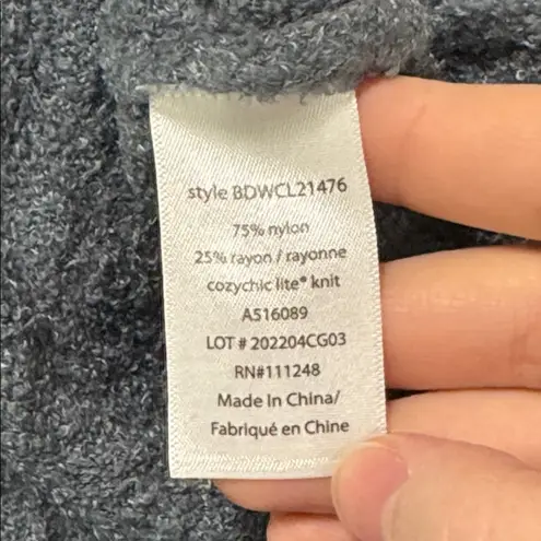 Barefoot Dreams Cozy Chic Lite Knit Half-Zip Kangaroo Pocket Tunic Sweater sz XL