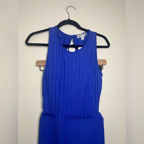 Amour Vert Kelly Ribbed Dress with cutout back - Lapis Blue - Size L - NWT