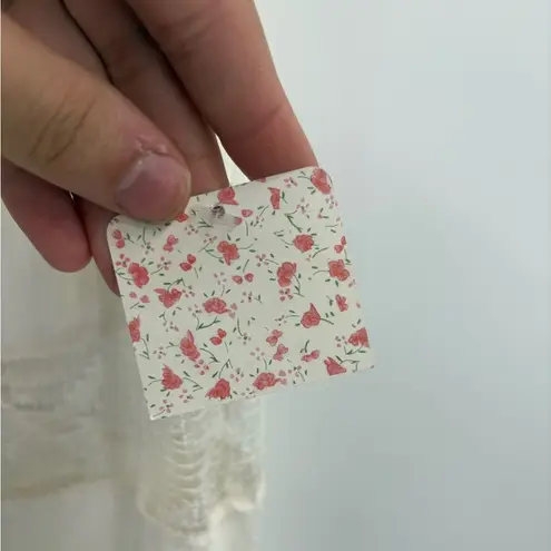 Free People  Summer Feeling White Embroidered Ivory Cream Dress Size Large NWT