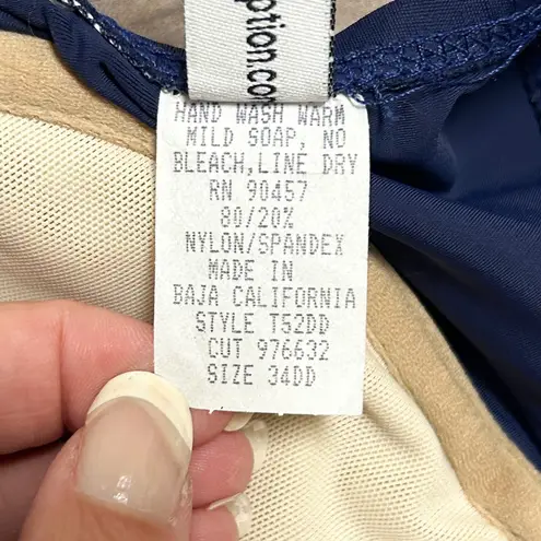 Kechika Navy Blue Convertible Straps Underwire No Padding Bikini Top NWT 34D Size undefined