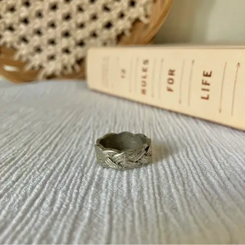 Silver Braided Chunky Pinkie Ring Vintage “Unity” 5 Minimal Celtic Masc Jewelry