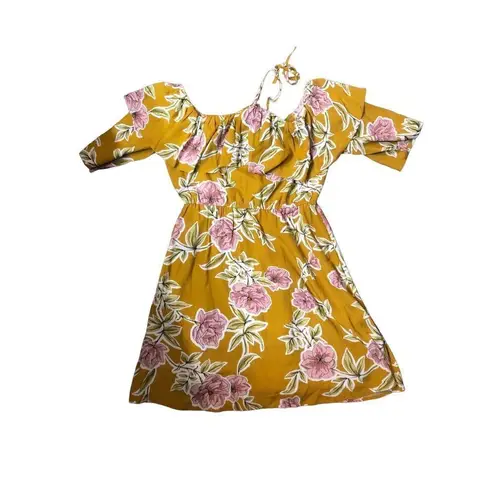 Floral print Cupcakes and Cashmere Fonda Ruffle Detail Floral Print Dress, Yello Yellow Size XS