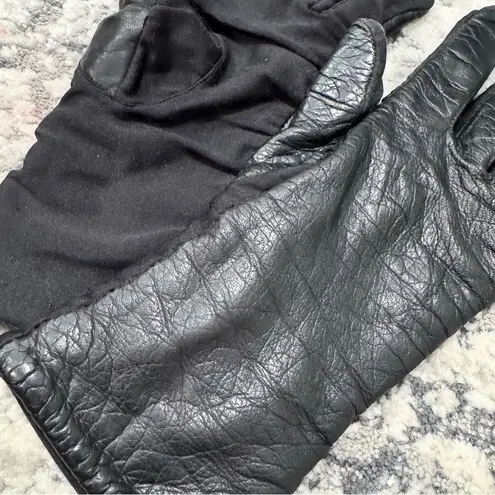 Isotoner Black Genuine Leather VINTAGE Winter Gloves
