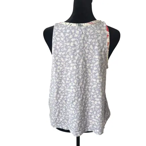 Pact Organic Cotton Sleep Tank Top Womens M Staycation Blue Loungewear Floral Size M