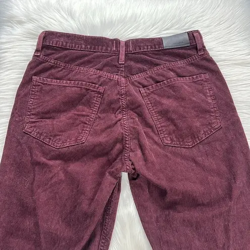 Citizens of Humanity Citizen Burgundy Corduroy Jolene High Rise Straight Pants