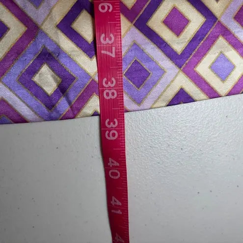 Shoshanna Silk Pink Purple Geometric Print Wrap Dress Sz 12 Sleeveless Lined