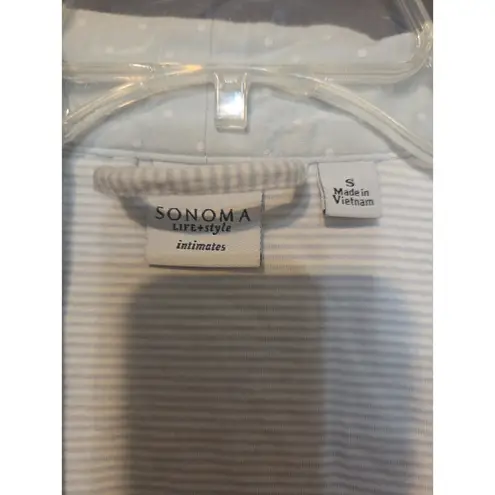 Sonoma Intimates Polkadot Bathrobe, Blue & White Striped, Women's Small Robe