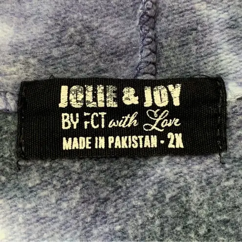 Jolie & Joy Women’s Size 2X Tie Dye Hoodie Crop Sweatshirt Blue