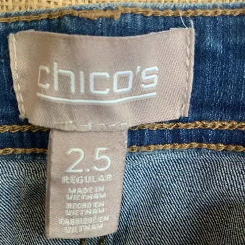 Chico's New  Sublime Slim Leg Basic Fresh Indigo Jeans Size 14