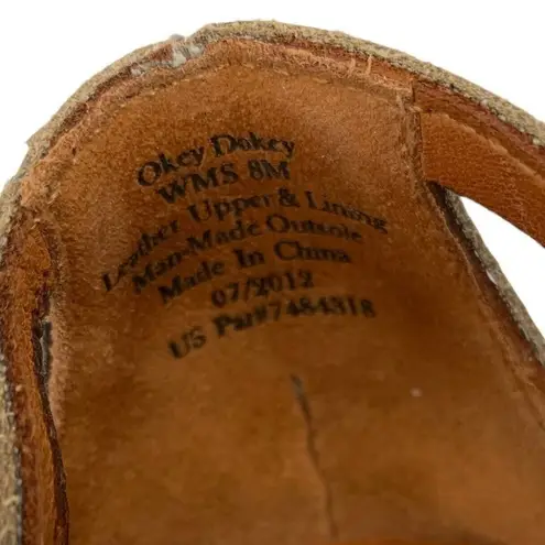 Gentle Souls OKEY DOKEY Taupe Lace-Up Gladiator Mid Heel Sandals Size 8 M