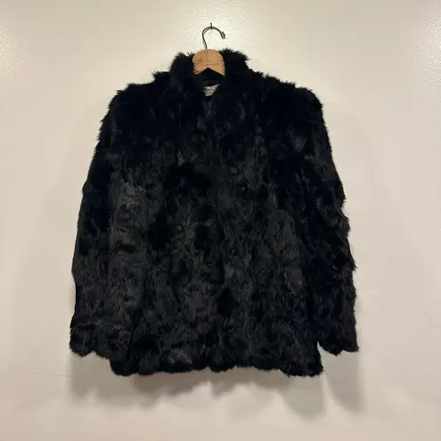 Somerset furs Women's Black rabbit Fur coat warm winter dress Jacket Size medium