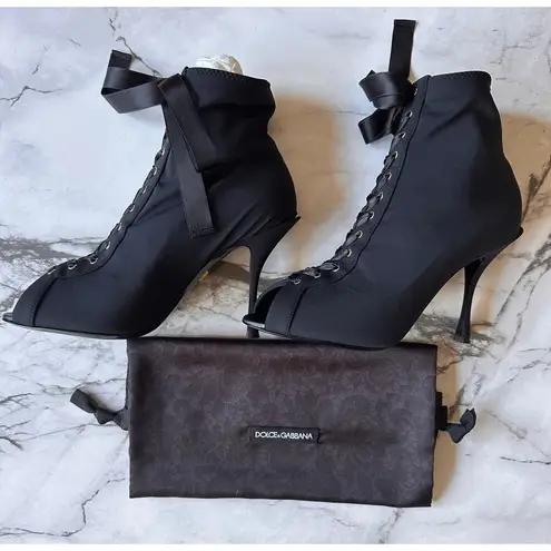 Dolce & Gabbana NEW Peep Toe Bootie Heels Size 38
