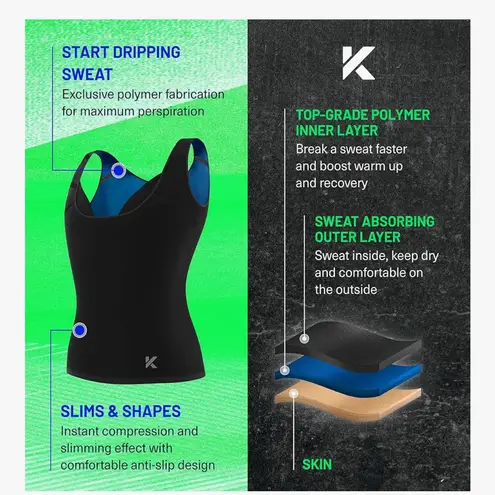 Kewlioo Sauna Compression Workout Shirt Compression Black Size 4X