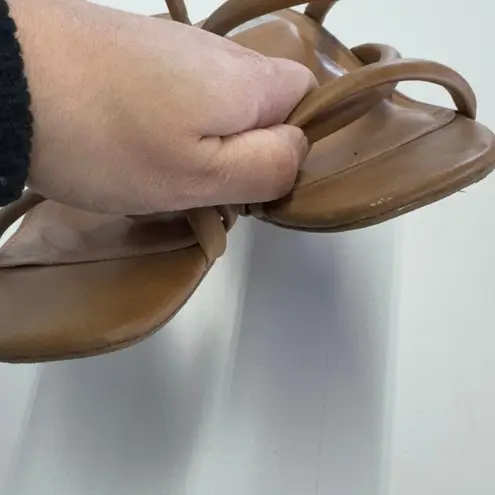 Dolce Vita Heels Womens 9.5 Brown Tan Myla Snakeskin Slip On Sandals