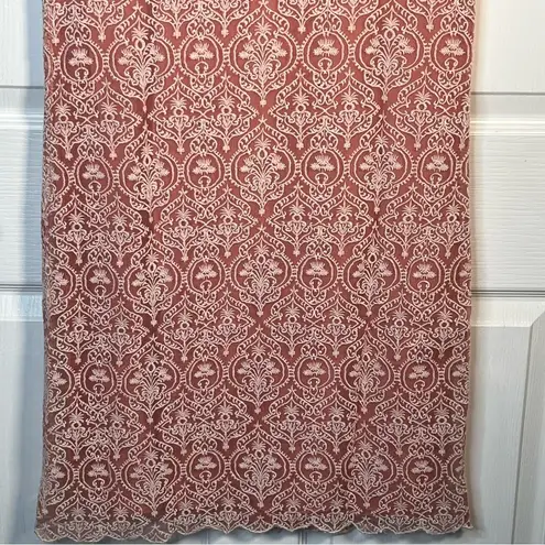 Sundance Rose Palace Embroidered Sheath Dress Sz S Romantic Boho Lace Pink