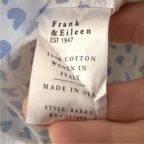 Frank & Eileen Barry Button Down Top Signature Crinkle Hearts Women’s Size Large - Image 7