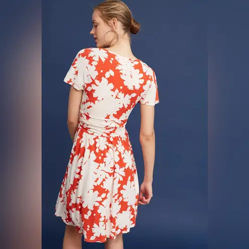 Maeve Anthropologie Summer Breeze Dress Orange Cream Floral Size Small