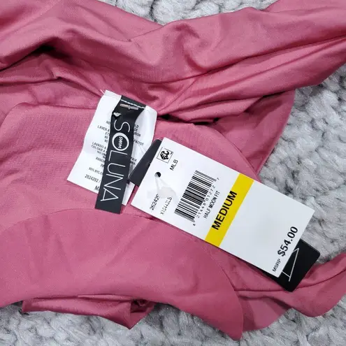 Soluna Tie Side Hipster Swim Bikini Bottom Mulberry Pink Half Moon Fit Medium