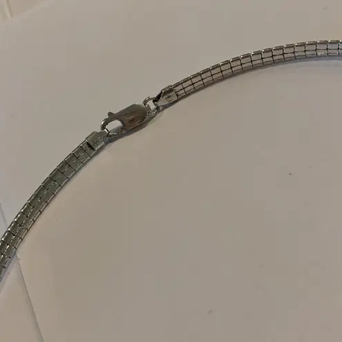 Sterling Silver Omega Chain Marked GM 925 Italy Necklace Lobster Clasp