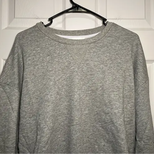 Anthropologie EVIDNT Size Large Gray Open Cropped Back Tie Sweatshirt