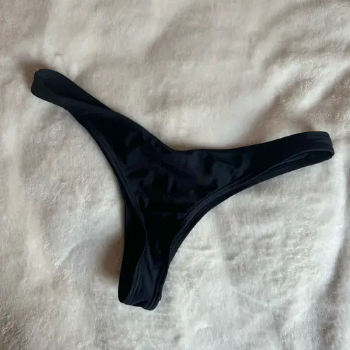 High Waisted Black Swim Bikini Thong Size Medium