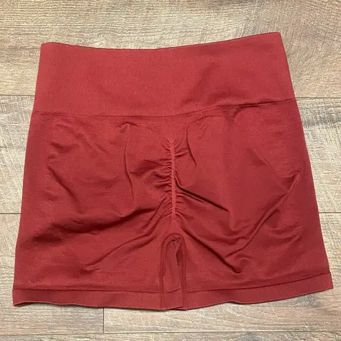 Fresought Butt Scrunch Biker Shorts Size Large Red