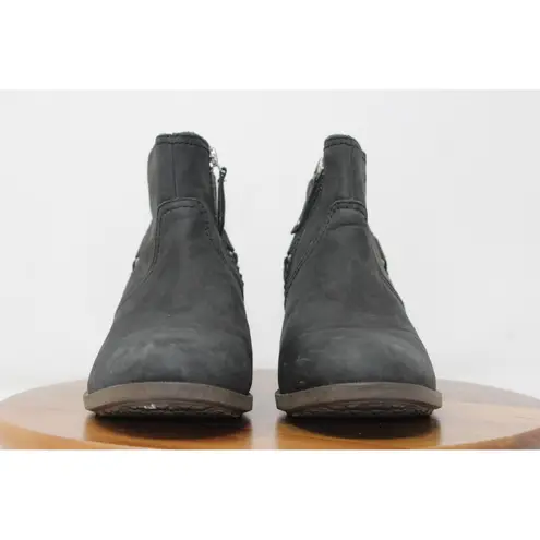 Teva Boots Womens Size 8.5 Black Foxy Ankle Boot Leather Stacked Heel 1006317