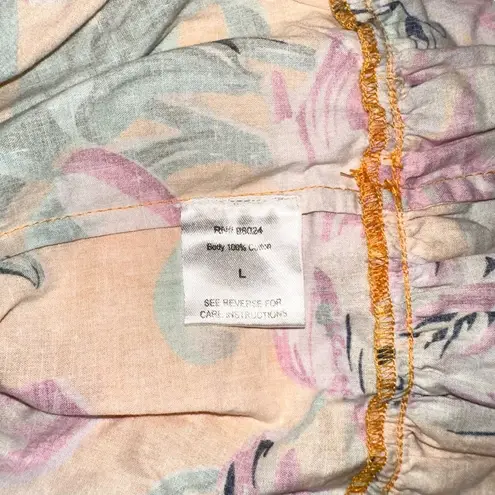 Love the Label Topanga Floral Yellow Tiered Midi Dress LARGE