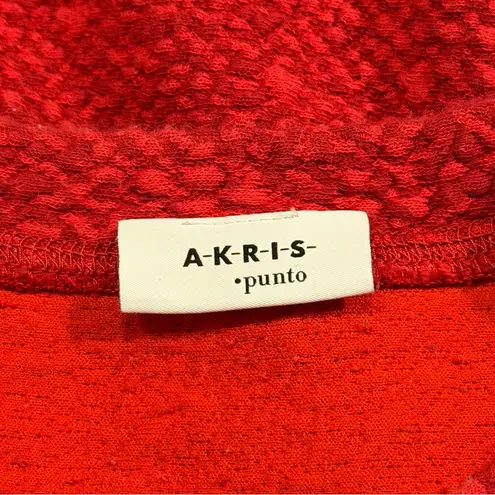 Akris Punto Size 6 Red A-Line Dress Long Sleeve Side Zip Designer Classic Chic