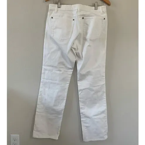 Eileen Fisher  High Waist Slim Leg Jeans in White Made in Portugal‎