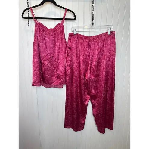 Oscar de la Renta Pink Label PJ Set Red Lounge Womens Size XL