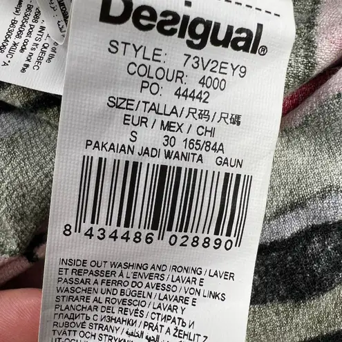 Desigual Lebond Colorful Embroidered Knit Short Sleeve T-Shirt Dress NEW Size S