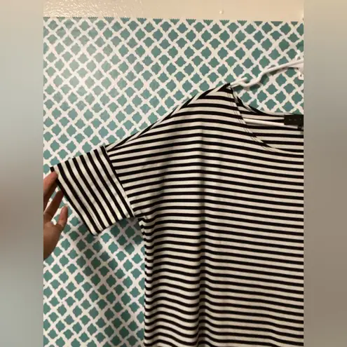 Hatch Navy and White Striped T