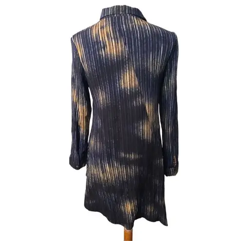 Adore blue and beige asymmetrical popover blouse Black Size M