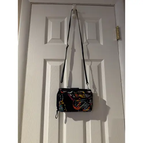 Vera Bradley RFID all in one Crossbody butterfly flutter Zip Snap Adjustable