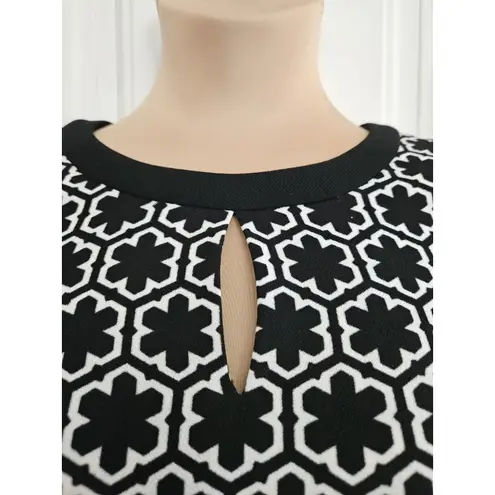 Tahari ASL Arthur S Levine Sheath Dress Peplum Top Size 12 Geometric Career