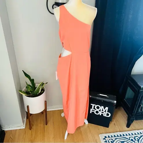 Bardot JENNA ONE SHOULDER CUTOUT DRESS, Size 12 (XXL) ORANGE FIZ, NWT
