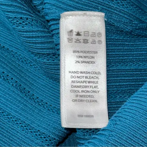 Happily Grey L Teal Green Blue High Neck Sleeveless Halter Side Gold Buttons Top Size L