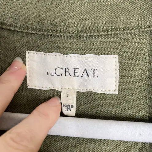 The Great THE The Swingy Army Canvas Jacket Green Japanese Twill Size 1