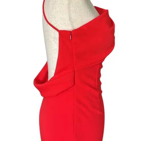 Katie May asymmetric, one-shoulder draped back party dress